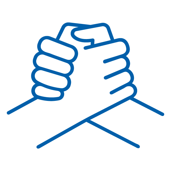 Icon drawing of two hands